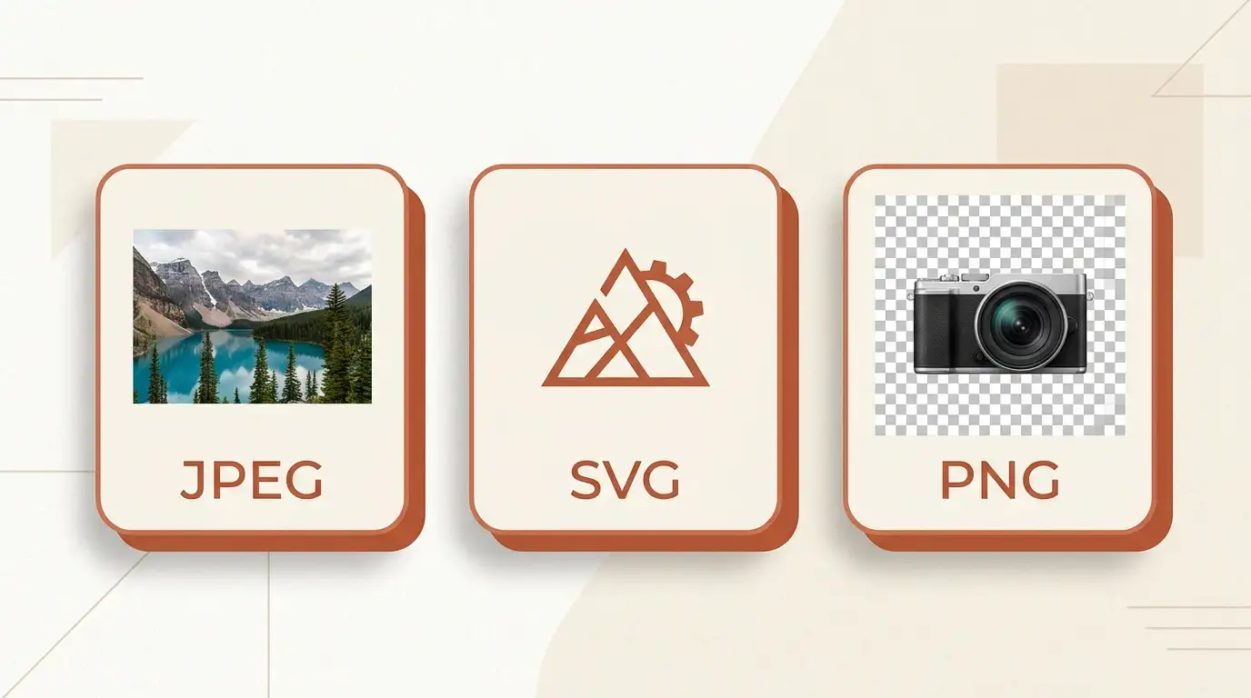 Три задачи: фотография в JPEG, логотип в SVG и предмет на прозрачном фоне в PNG